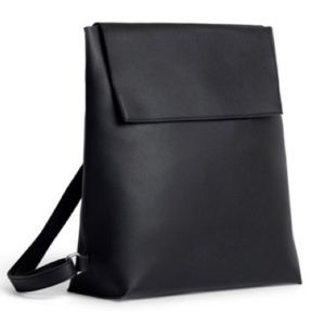 Black faux leather Backpack